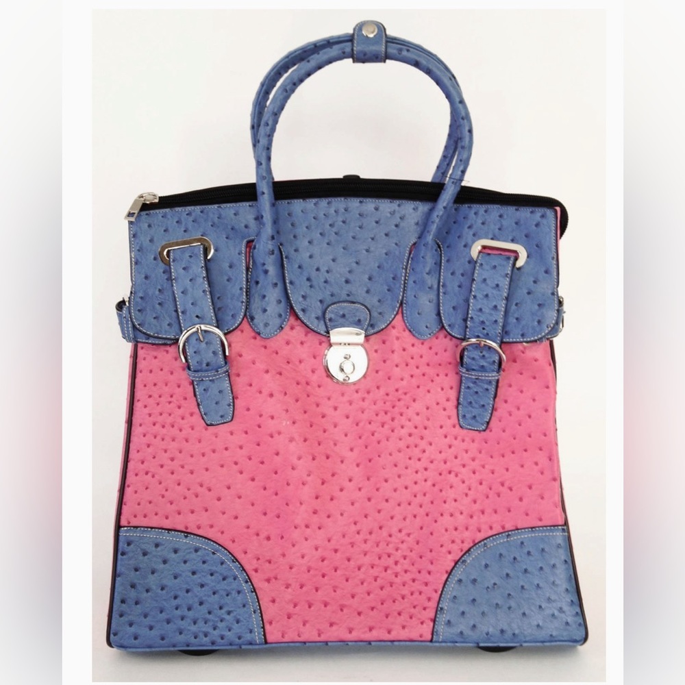 Trendy Flyer 19" Tote Duffel Rolling Case Luggage faux Ostrich